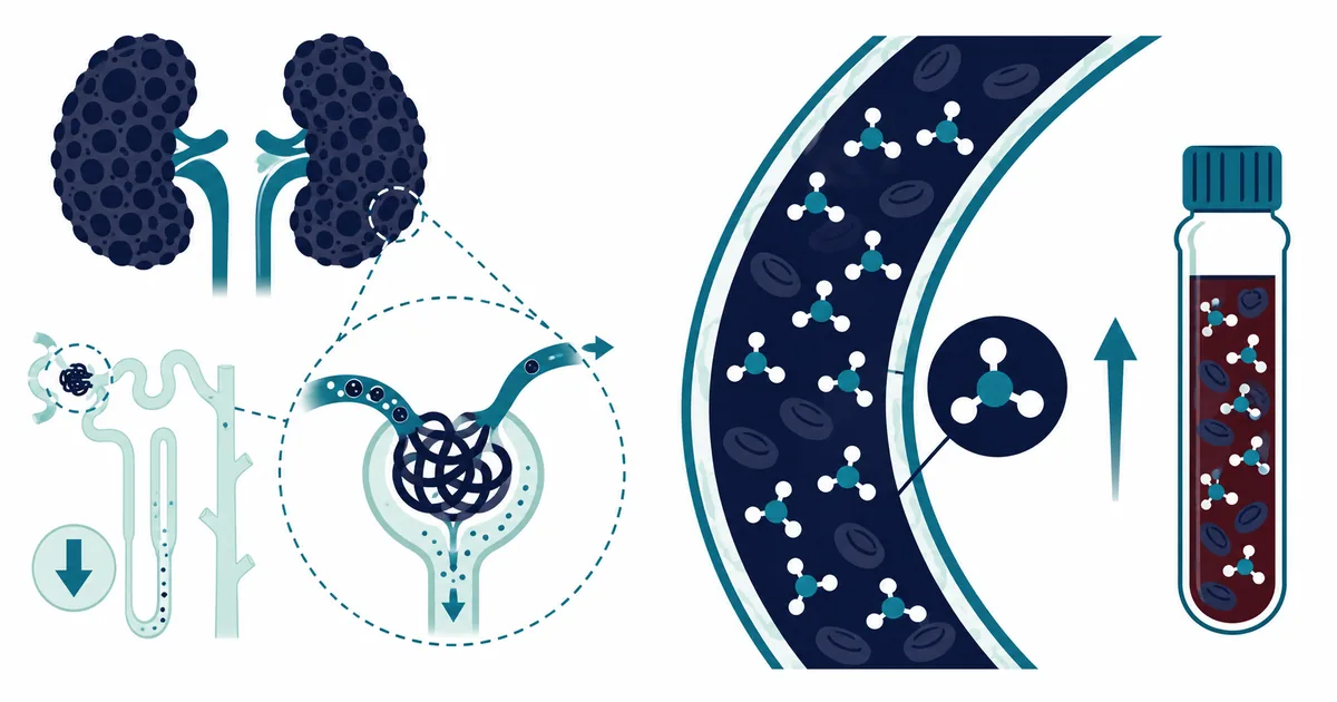 Chronic Kidney Disease Blood Tests - LabWise Biomed educational illustration