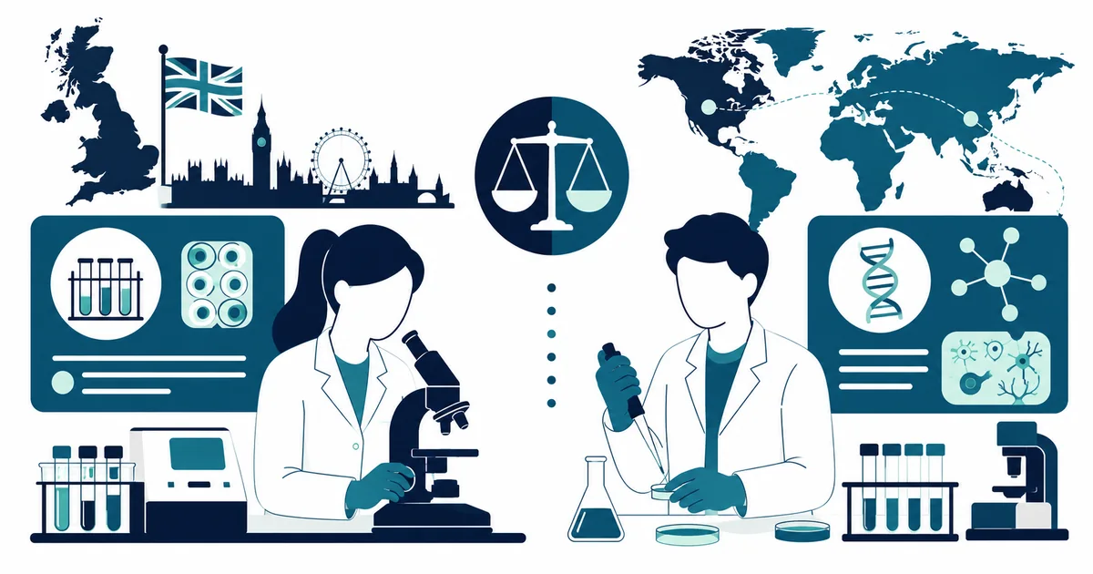 Medical Lab Scientist Vs Biomedical Scientist - LabWise Biomed educational illustration
