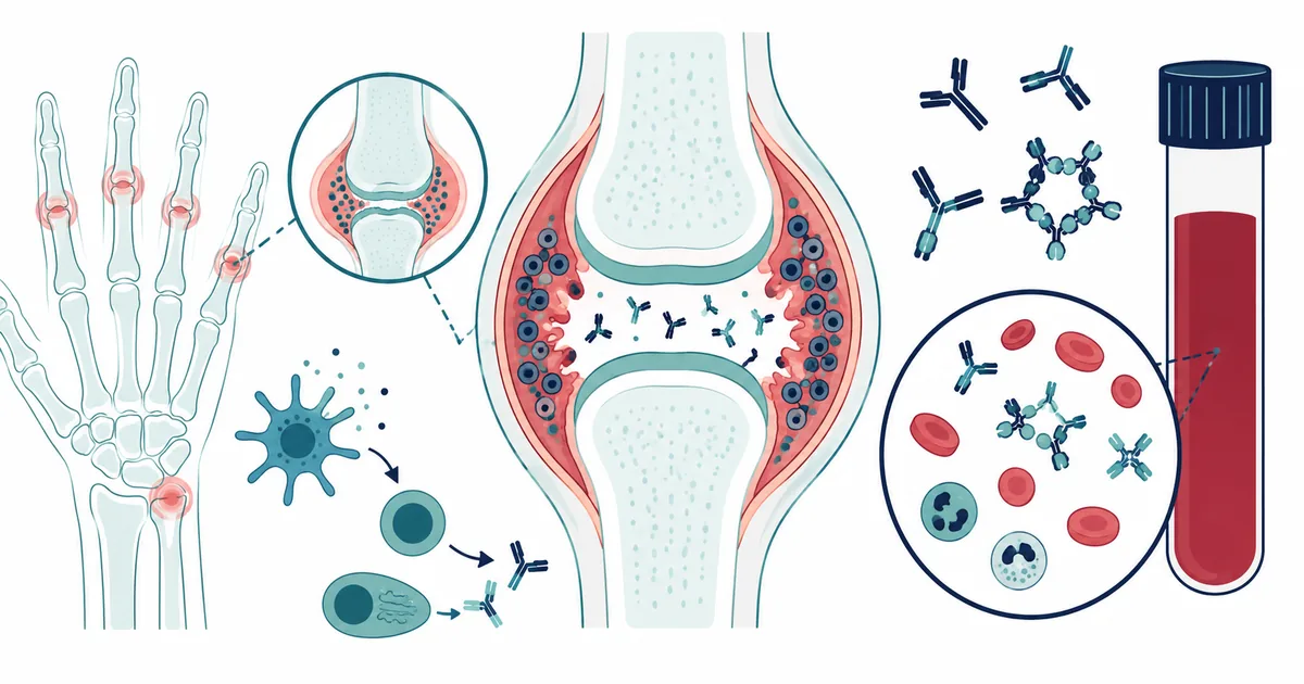 Rheumatoid Arthritis Blood Tests Explained - LabWise Biomed educational illustration