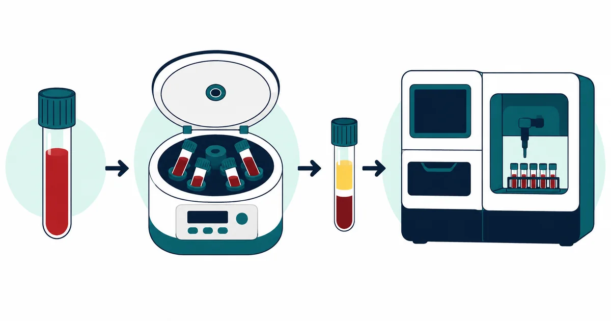 What Happens To Your Blood Sample In The Lab - LabWise Biomed educational illustration